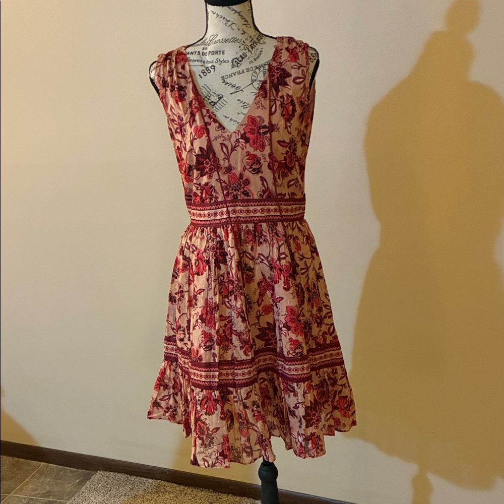 Floral Red Dress